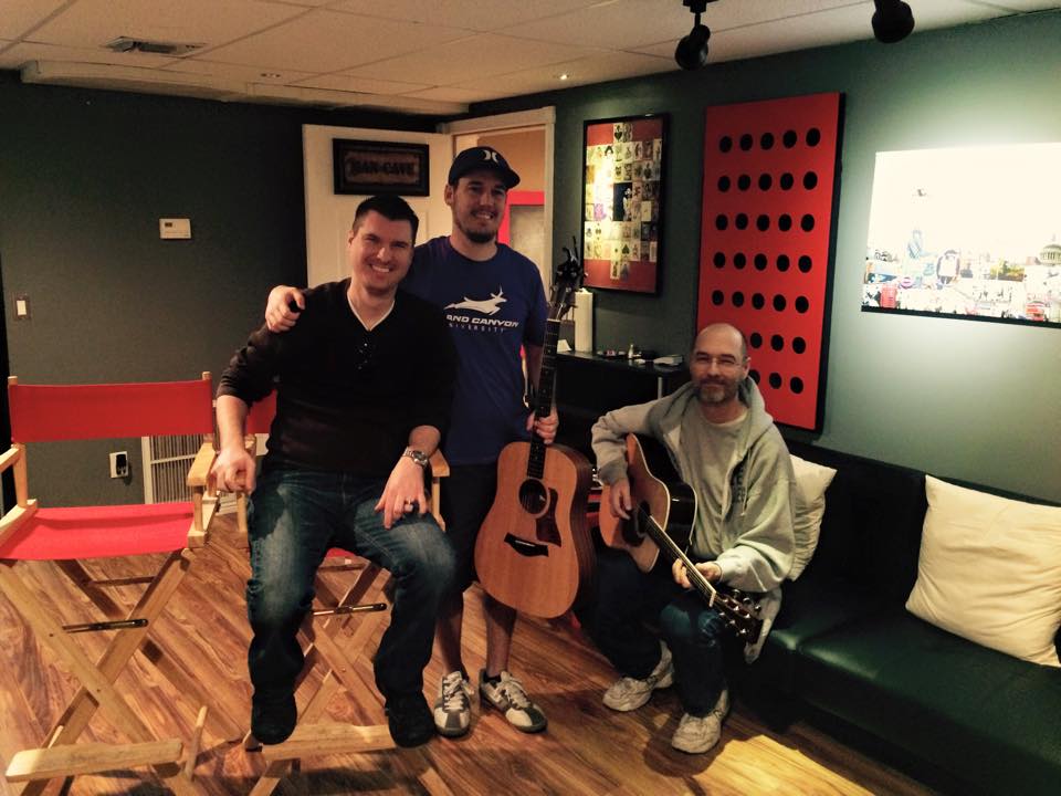 The Director with our composer, Noah Gerkin, and Lead Guitar Artist, David Gerkin.